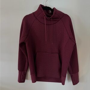 Athleta Burgundy Quilted Pullover Hoodie